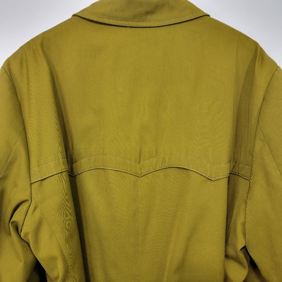 Vintage Oakbrook Sportswear Split Pea Green Long Coat With Fur Lining - Picture 10 of 16